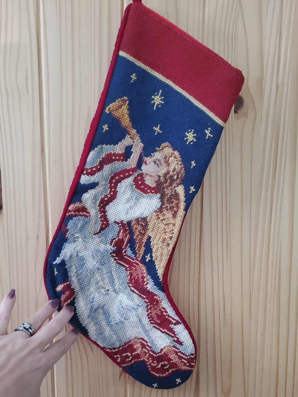 Vintage Imperial Elegance Needlepoint Stocking 90s